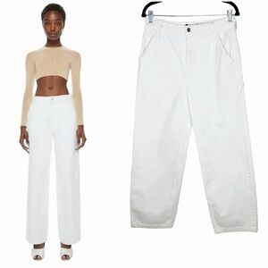 MOTHER Denim Snacks The Fun Dip Utility Puddle Size 27 Sticky Rice Wash Wide Leg